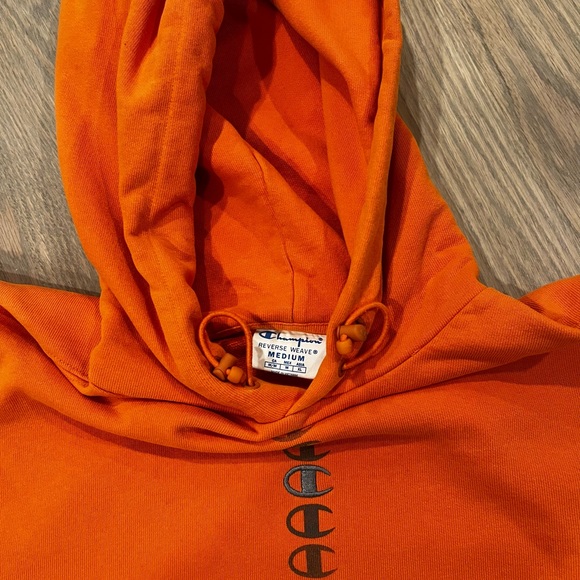 medium urban outfitter x champion orange hoodie - Picture 3 of 3